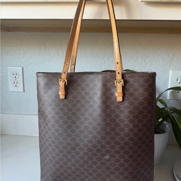 Celine Handbags - Celine Macadam Blason Leather Tote Bag